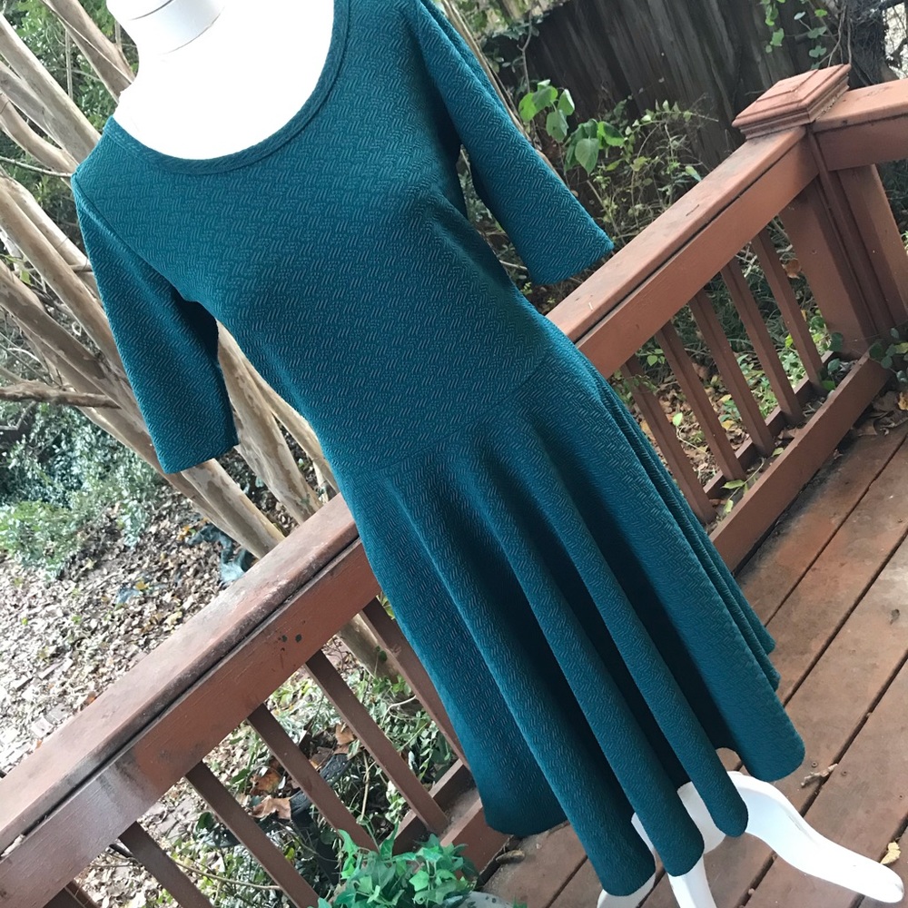 LuLaRoe Fit & Flare Teal Green Dress